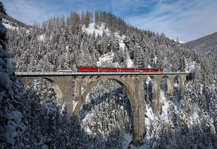 Wiesener Viadukt Rhätische Bahn Switzerland